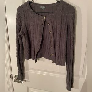 Green cropped cardigan